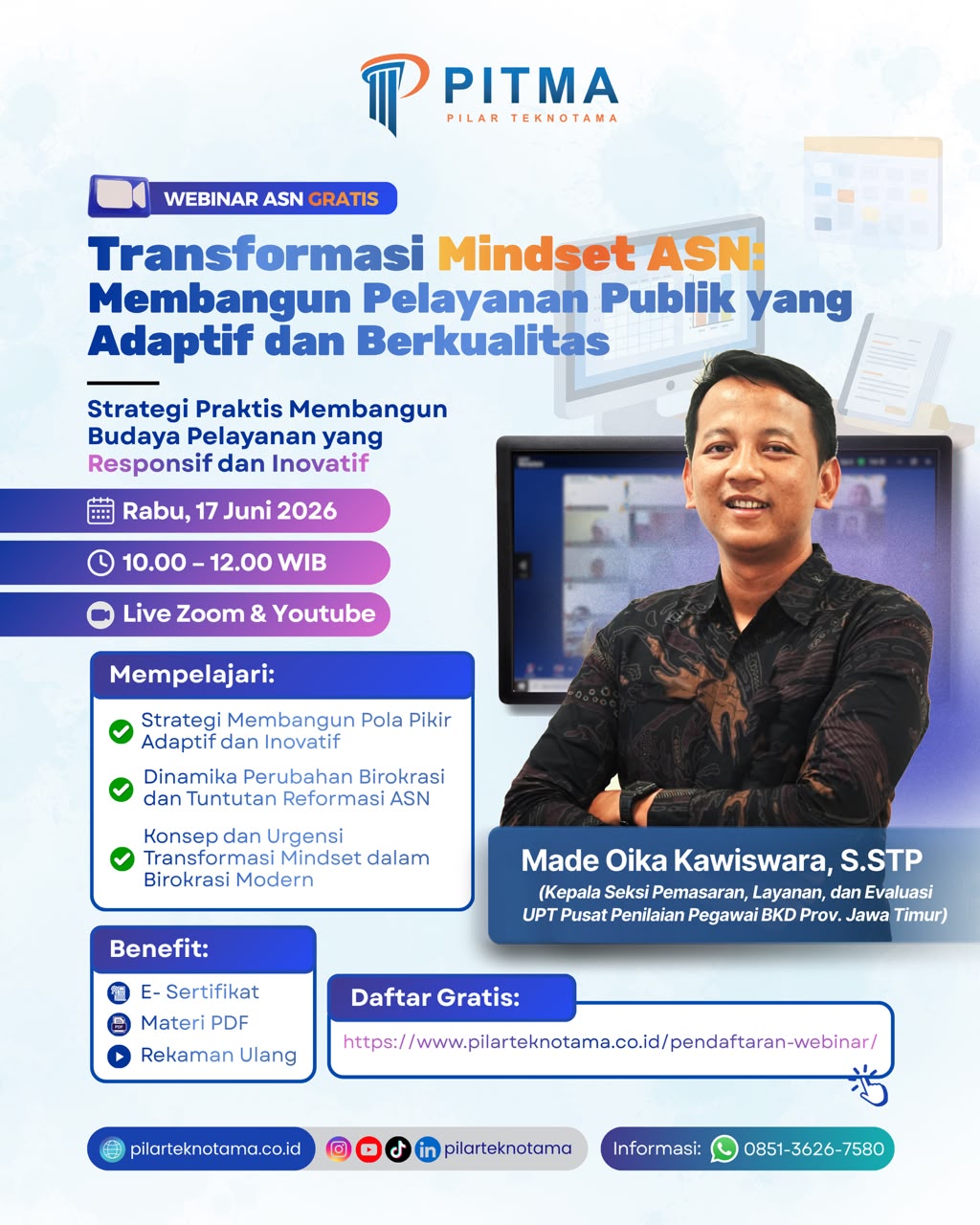 Webinar ASN - Transformasi Mindset ASN Membangun Pelayanan Publik yang Adaptif dan Berkualitas